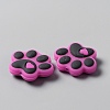 Dog Paw Print Food Grade Eco-Friendly Silicone Beads SIL-WH0008-45E-2