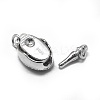 Anti-Tarnish Rhodium Plated 925 Sterling Silver Box Clasps STER-L057-011P-3