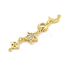 Rack Plating Brass Clear Cubic Zirconia Sun Moon Star Connector Charms KK-G513-40G-2