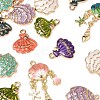 16Pcs 9 Styles Alloy Enamel Pendants ENAM-FP0002-66-4