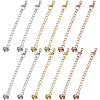 12Pcs 3 Colors Long-Lasting Plated Brass Curb Chain Extender KK-CN0003-14-1
