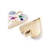 Rack Plating Alloy Enamel Pendants X-FIND-C050-09G-3