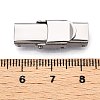 Non-Tarnish Smooth Surface 201 Stainless Steel Watch Band Clasps X-STAS-R063-64-3