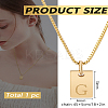 1Pc Stainless Steel Letter Rectangle Pendant Necklaces NJEW-LP0001-34G-G-2