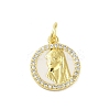 Brass Micro Pave Clear Cubic Zirconia Pendants KK-E111-46G-02-1
