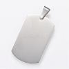 Tarnish Resistant 304 Stainless Steel Stamping Blank Tag Pendants STAS-R090-33-1