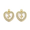 Brass Micro Pave Clear Cubic Zirconia Pendants KK-K365-04E-G-1