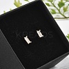 Brass Micro Pave Clear Cubic Zirconia Stud Earrings EJEW-R016-01G-03-3