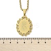 201 Stainless Steel Oval with Virgin Pendant Box Chain Necklaces NJEW-H055-08G-5