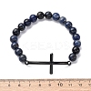 Round Natural Sodalite Bead Stretch Bracelets BJEW-F493-08EB-02-5