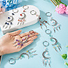 10Pcs Alloy Natural Mixed Stone Keychains KEYC-TAC00056-5