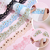 6 Yards 6 Colors Polyester Flower Embroidery Lace Trim Ribbon OCOR-PH0005-66-3