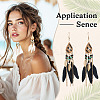 2 Pairs 2 Colors Bohemian Alloy Feather Dangle Earrings EJEW-TA0001-78A-7