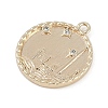 Brass Micro Pave Clear Cubic Zirconia Pendants KK-Z075-10G-2