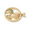 Brass Micro Pave Cubic Zirconia Pendants KK-P330-07A-G-2