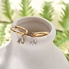 Ion Plating(IP) 304 Stainless Steel Micro Pave Cubic Zirconia Hoop Earrings STAS-R004-05G-02-1