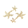 Starfish Alloy Dangle Stud Earrings for Women EJEW-A112-05KCG-3