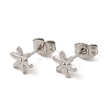 304 Stainless Steel Snowflake Stud Earrings for Women EJEW-I281-34P-1