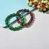 Green Natural Yellow Jade Round Beaded Stretch Bracelet BJEW-SW00077-10-6