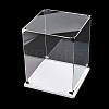 (Defective Closeout Sale: Slight Damage) Transparent Acrylic Minifigures Display Cases with White Base ODIS-XCP0001-32-1