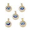 Real 18K Gold Plated Brass Clear Cubic Zirconia Pendants ZIRC-L102-12G-2