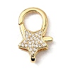 Brass Clear Cubic Zirconia Lobster Claw Clasps KK-Z078-49A-G-1