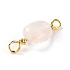 Natural Rose Quartz Links Connectors G-K316-02E-G-RS-3