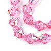Electroplate Transparent Glass Beads Strands X-EGLA-N020-03E-3