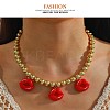 Resin Red Lip Pendant Bib Necklaces FS-WG56FE2-01-2