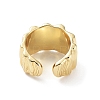 Brass Textured Open Cuff Rings for Women LS-RJEW-D016-01G-3