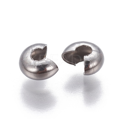 Tarnish Resistant 304 Stainless Steel Crimp Beads Covers X-STAS-P239-34P-01-1