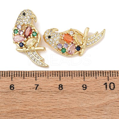 Brass Micro Pave Colorful Cubic Zirconia Pendants KK-G543-04G-02-1
