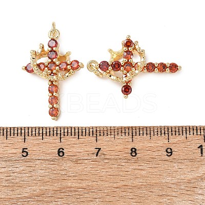 Brass Micro Pave Cubic Zirconia Pendants KK-C143-43A-G-1