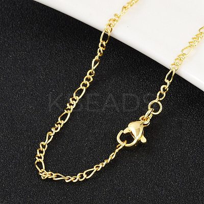 Brass Figaro Chains Necklace for Women X-NJEW-P265-28G-1