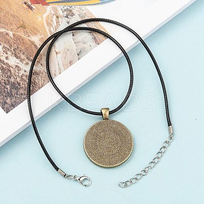 Waxed Cord Necklace Making with Iron Findings LS-NJEW-R229-2.0mm-1