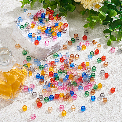 550Pcs 11 Colors Transparent Acrylic European Beads OACR-SP0002-22-1