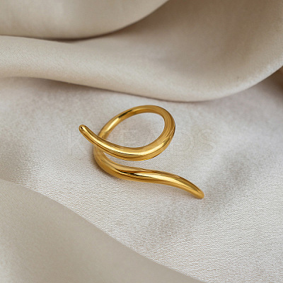 Minimalist 304 Stainless Steel Open Cuff Rings for Women LS-VA6115-1
