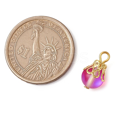 Synthetic Moonstone Round Pendants PALLOY-JF03133-01-1