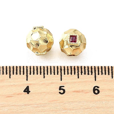 Brass Micro Pave Cubic Zirconia Beads KK-V011-06B-G-1