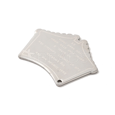 Non-Tarnish 304 Stainless Steel Pendants STAS-D048-01P-02-1