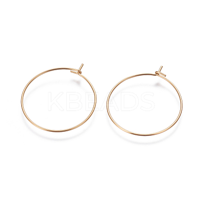 304 Stainless Steel Hoop Earring Findings STAS-G190-09G-1