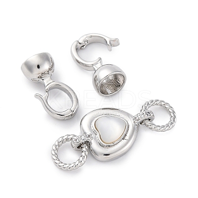 Brass & Black Lip Shell & Epoxy Resin Fold Over Clasps KK-P291-22P-1