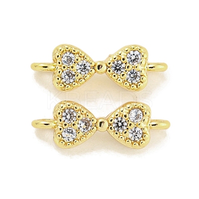Brass Micro Pave Clear Cubic Zirconia Connector Charms KK-Q820-43G-1