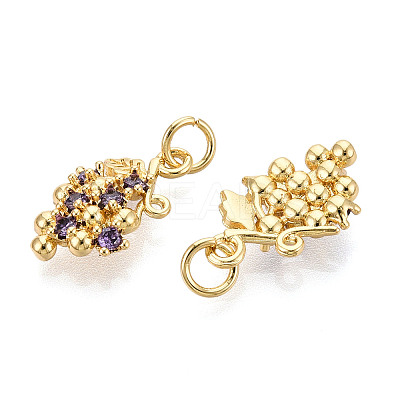 Brass Micro Pave Cubic Zirconia Pendants KK-N265-27G-1