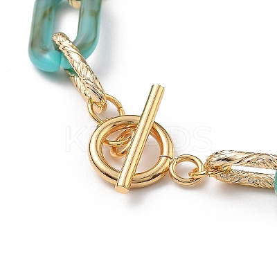 Acrylic & Aluminum Paperclip Chain Bracelets BJEW-SZ0001-002-1