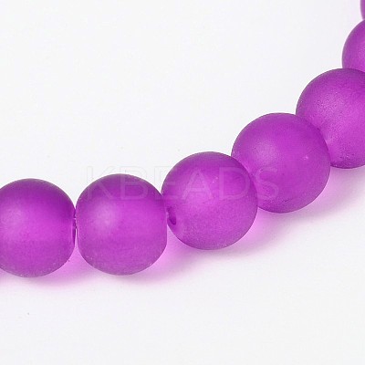 Stretchy Frosted Glass Beads Kids Bracelets for Children's Day BJEW-JB01768-1