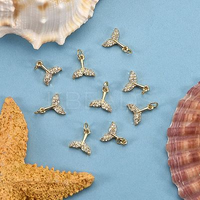 10Pcs Brass Micro Pave Cubic Zirconia Pendant ZIRC-SZ0001-60-1
