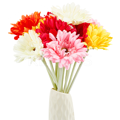15Pcs 5 Colors Cloth & Flocking Artificial Chrysanthemum Flower FIND-WR0001-79-1