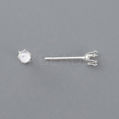 304 Stainless Steel Stud Earring Findings STAS-D448-087S-4mm-1