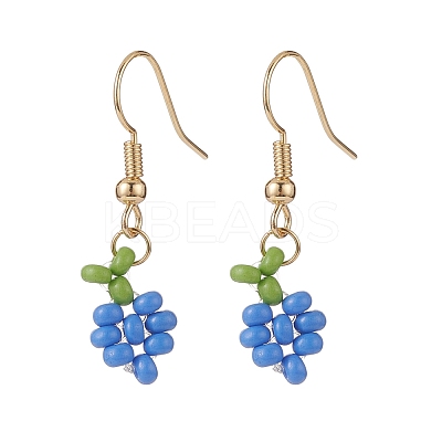 4 Pairs 4 Style Glass Seed Braided Flower Dangle Earrings EJEW-JE05022-1